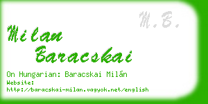 milan baracskai business card